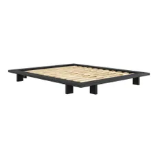 Čierna dvojlôžková posteľ z borovicového dreva s roštom 160x200 cm Japan - Karup Design