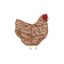 Hnedý prateľný ručne tkaný bavlnený detský koberec 110x100 cm Chicken – Lorena Canals