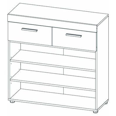 NABBI Flarken CH-2D/2DR dvojdverová komoda so zásuvkami dub artisan