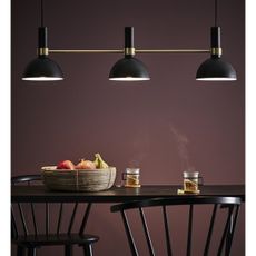 Markslöjd 106971 - Luster na lanku LARRY 3xE27/60W/230V čierna/zlatá