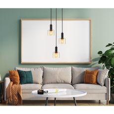 ITALUX PND-65342-3-BK+AMB - Luster na lanku SANTIA 3xE27/40W/230V