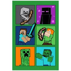 Fleecová deka Minecraft - motív portréty - 100 x 150 cm