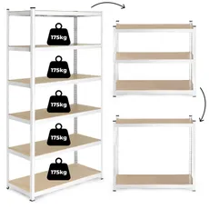 ModernHome Skladovací regál 222x110x50 cm - 6 políc, pozinkovaná oceľ, 1050 kg - ModernHome