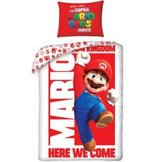 Posteľné obliečky Super Mario - motív Mushroom Kingdom, here we come! - 100% bavlna - 70 x 90 cm + 140 x 200 cm