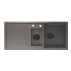 Klarstein TitanSteel kuchynský drez s odkvapkávačom, 100 x 45 cm, 2 umývadlá, nehrdzavejúca oceľ, odolný voči teplu