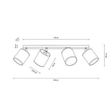 Spot-Light 66791474 - Stropné bodové svietidlo BOHO 4xE27/25W/230V dub