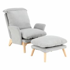 Kreslo s taburetom ZANDER látka / drevo Tempo Kondela