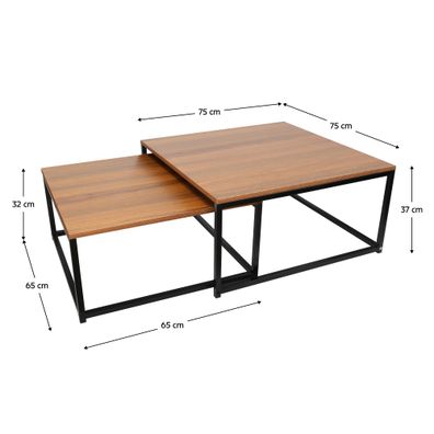 KONDELA Kastler New Typ 1 konferenčný stolík (2 ks) orech / čierna
