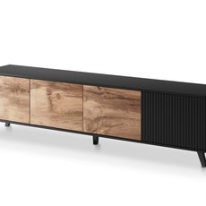 HALMAR TV stolík RANDOM 200 cm dub wotan/čierny