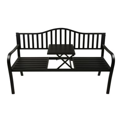 Čierna kovová záhradná lavica Segula - Garden Pleasure