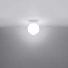 Biele stropné svietidlo so skleneným tienidlom ø 12 cm Umerta – Nice Lamps