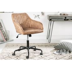 Estila Retro štýlové kancelárske kreslo Anica v svetlohnedej farbe 60cm