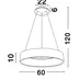 Moderný luster Rando 60 4000K svetlá sivá