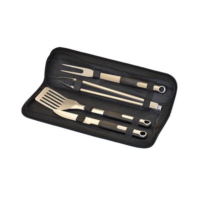 Riwall PRO RBBQ 4B SET 4-dielna prémiová nerezová sada grilovacieho náradia