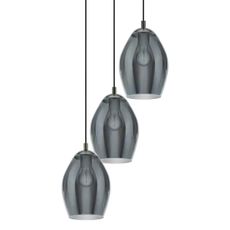 Eglo 39565 - Luster na lanku ESTANYS 3xE27/60W/230V dymová