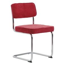 Červená menčestrová jedálenská stolička Rupert – Unique Furniture