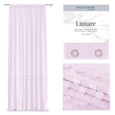Záclona AmeliaHome Lunare III ružová, velikost 140x250