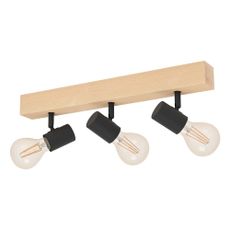 Stropné svietidlo v čiernej a prírodnej farbe 5x48 cm TOWNSHEND 3 – EGLO