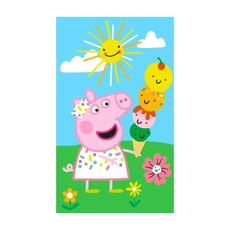 Detský uterák Prasiatko Peppa - motív Zmrzlinová pyramída - 100% bavlna - 30 x 50 cm