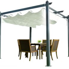 Hliníková pergola so zaťahovacou strechou 3,92 x 2,92 m Dekorhome