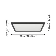 Eglo 901468 - LED RGBW St. kúpeľ. svietidlo ROVITO-Z 17W/230V 50x50cm IP44 čierna