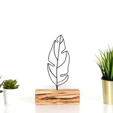 Hanah Home Kovová dekorácia Feather Mini 30 cm čierna