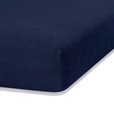 Tmavomodrá napínacia froté plachta 180x200 cm Ruby – Restilo