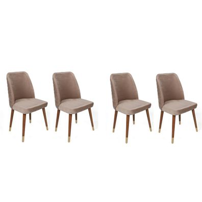Súprava jedálenských stoličiek Hugo Beige and Walnut, 4 ks