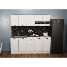 Kuchynská linka, 2 m, biela matná/biela, ANITA