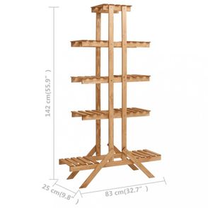 Stojan na kvety jedľové drevo Dekorhome 142 cm