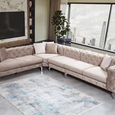 Luxusná rohová pohovka Como 270 x 310 cm, ľavá, béžová