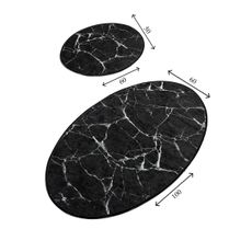SADA 2x Kúpeľňová predložka MARBLE 50x60/60x100 cm čierna