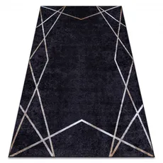 Čierny protišmykový koberec Miro Geometric Rozmer: 120x170 cm