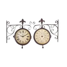 Nástenné hodiny s teplomerom Esschert Design Rustic