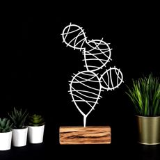 Hanah Home Kovová dekorácia Cactus Round 40 cm biela