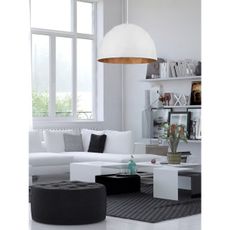 Luster na lanku DIAMENT 1xE27/60W/230V pr. 50 cm biela/medená