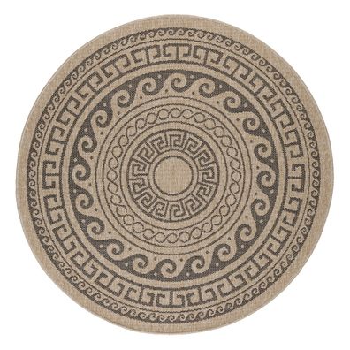 Čierno-béžový okrúhly vonkajší koberec ø 120 cm Comilla – Ayyildiz Carpets