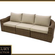 Deokork Ratanová lavica pre 3 osoby BORNEO LUXURY (hnedá)
