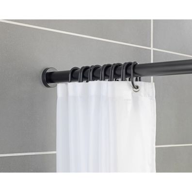 Čierna teleskopická tyč do kúpeľne Wenko Luz, dĺžka 70-115 cm