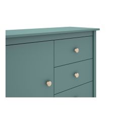 Nízka detská komoda z borovicového dreva v petrolejovej farbe 90x80 cm Max – Marckeric