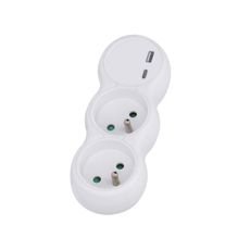 Solight P100USBC - Rozbočovacia zásuvka s USB A+C nabíjačkou 2x10A biela
