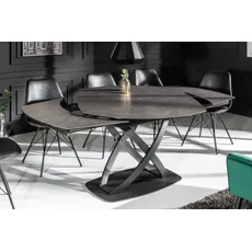 Estila Moderný jedálenský stôl Lutz v antracitovej sivej farbe s keramickou doskou a kovovou konštrukciou s možnosťou rozloženia 190cm
