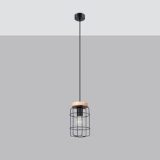 Sollux SL.1263 - Luster na lanku GOTTO 1xE27/15W/230V čierna