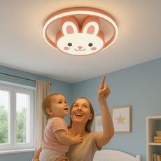 IKO LED stropná lampa s diaľkovým ovládačom – Ružový zajačik