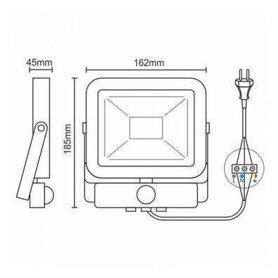 LED Reflektor so senzorom LED/20W/265V 1800lm biela IP65