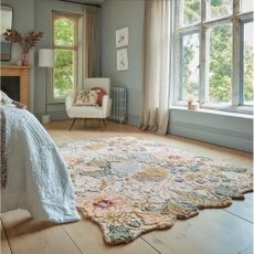 Svetloružový ručne tkaný vlnený koberec 160x230 cm Daphne Shaped Floral – Flair Rugs
