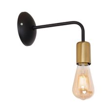 Nástenná lampa BRENDA 1xE27/60W/230V čierna/zlatá