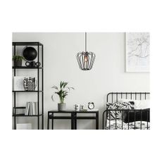 Čierne kovové závesné svietidlo ø 35 cm Jonas - Candellux Lighting