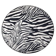 Conceptum Hypnose Okrúhly koberec Zebra 140 cm biely/čierny