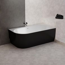 Vaňa Lisa 159x84 ľavý biela/čierna matná + sifón + rozeta